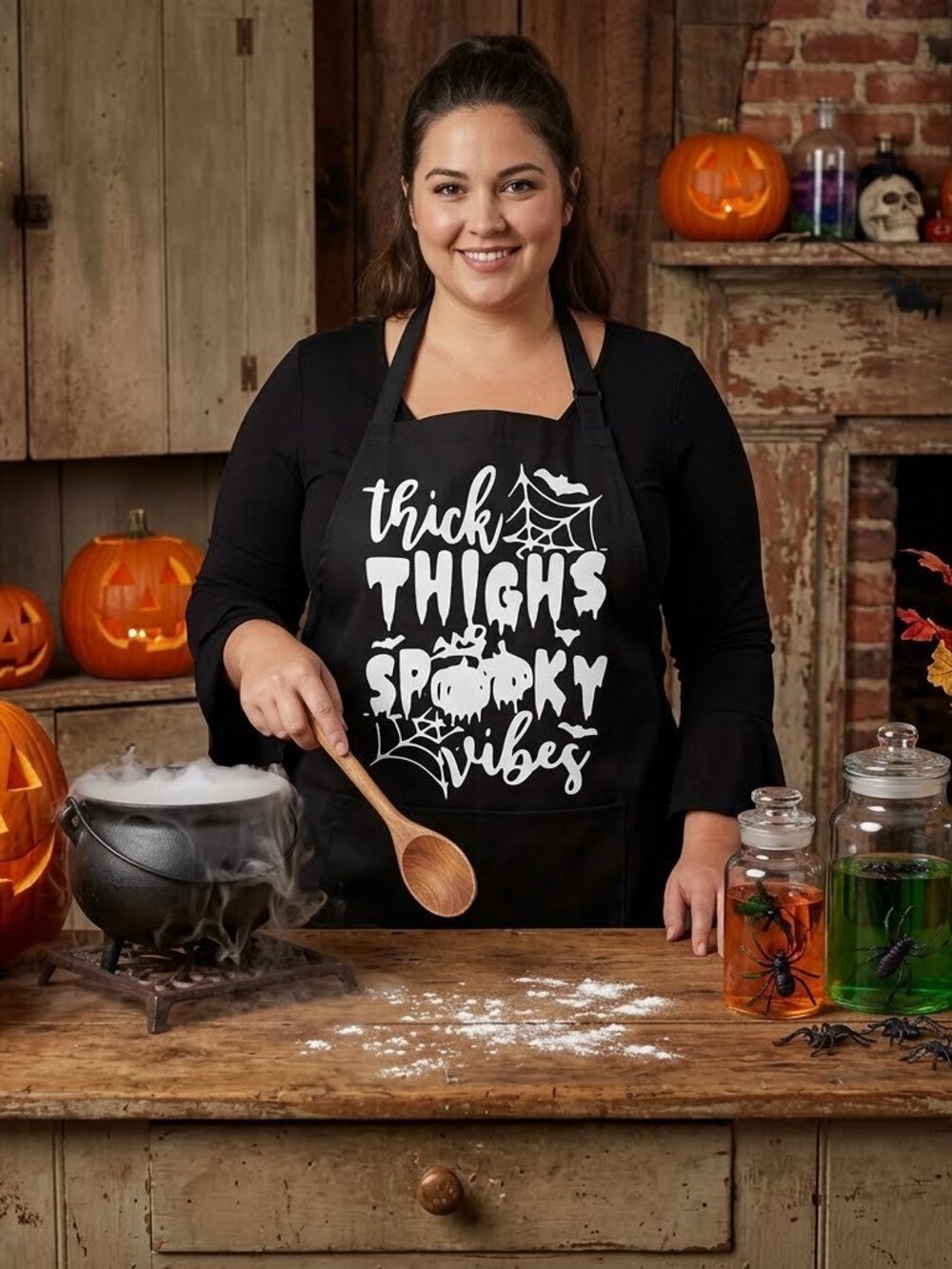 Halloween Apron Thick Thigh /Spooky Vibes